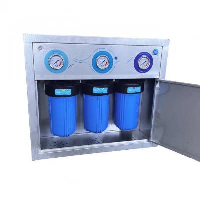 Whole house 3 stage big blue water filter with Stainless Steel Cover